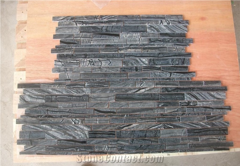 Chinese Black Wood Vein Marble Zebra Black Slabs