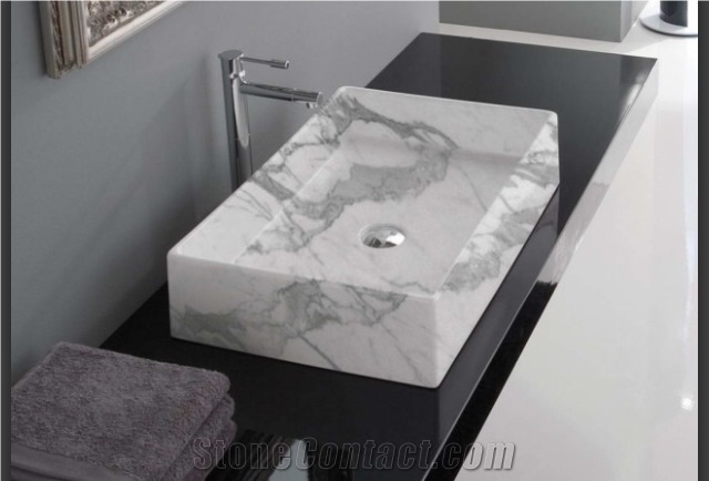 Italy Bianco Carrara White Marble Stone Bowls