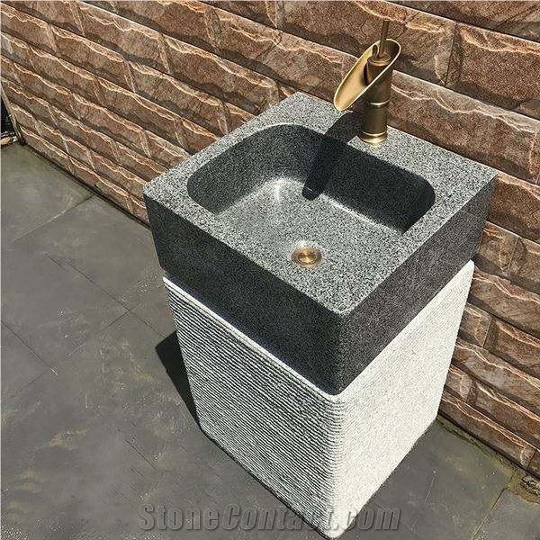 Outdoor Stone Pedestal Granite Clothing Basins