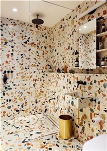 Pink Color Cement Terrazzo Wall Tiles And Flooring