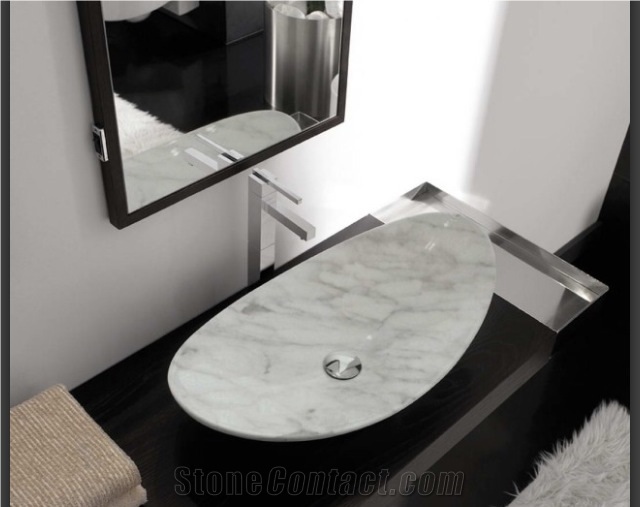 Stone Polished Round Marble Wash Basin Sink