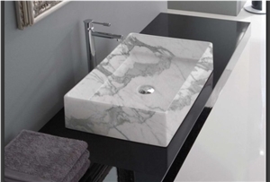 Stone Polished Round Marble Wash Basin Sink