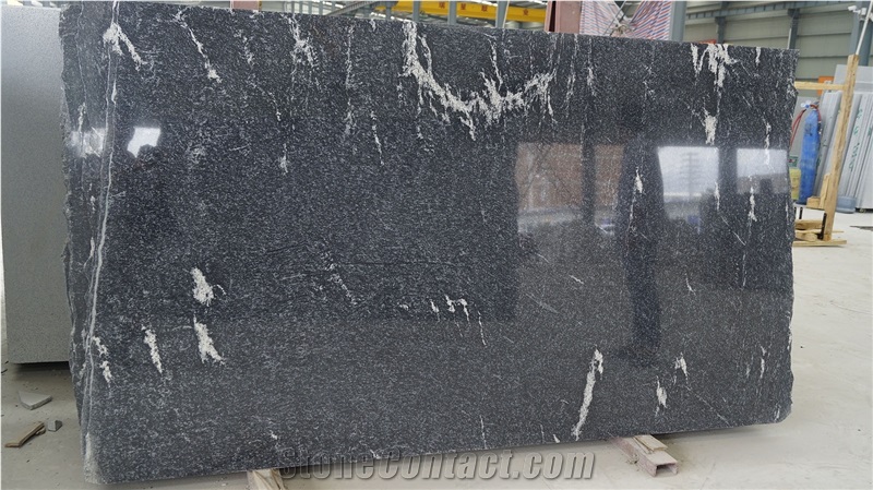 Snow Leopard Black Granite Polished Small Slabs