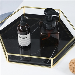 Black Marble Food/Drink Serving Tray/Plate
