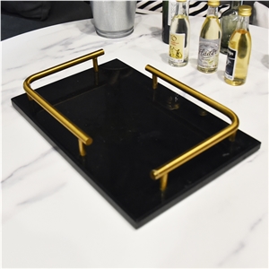 Creative Modern Room Marble Tray with Handle