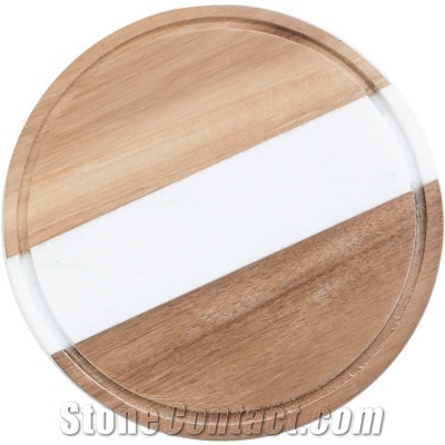 Marble Acacia Wood Board Western Tableware