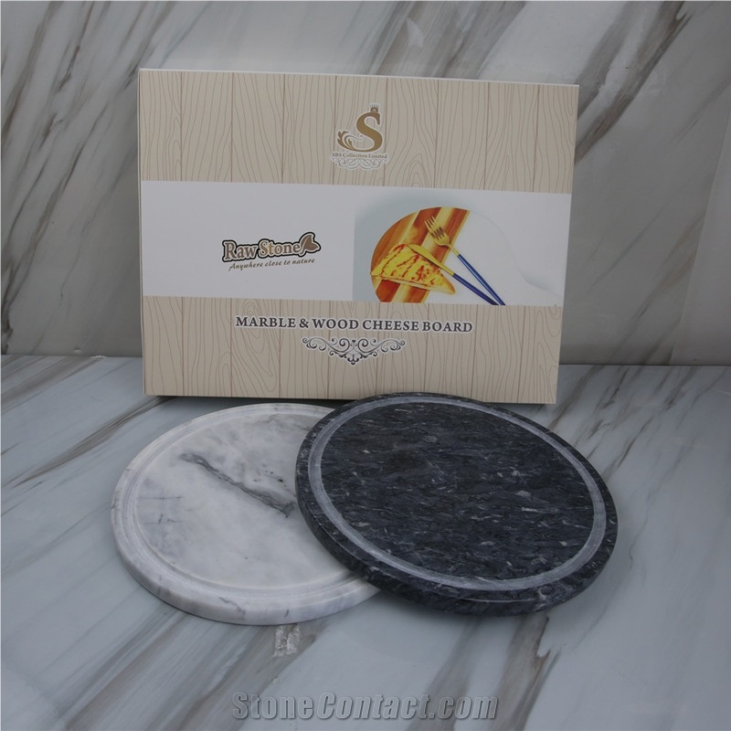 Marble Cake/Pizza Board with Glass Cover Dome