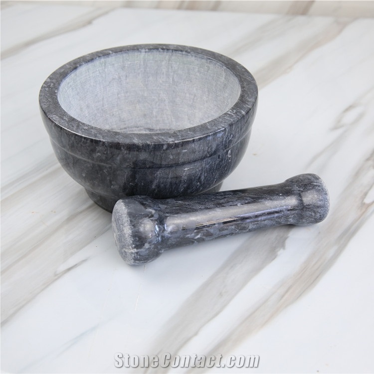 Natural Marble Garlic Mortar Bowl and Pestle