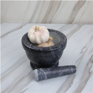 Natural Marble Garlic Mortar Bowl and Pestle