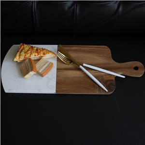 Rectangle Marble Wood Serving Tray