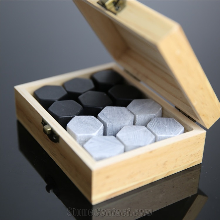 Soapstone Whisky Stone with Gift Box Packing