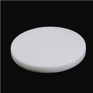 White Round Marble Coaster for Bar Accessory