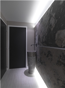 Bathroom with Slate Thin Stone Veneer Panels