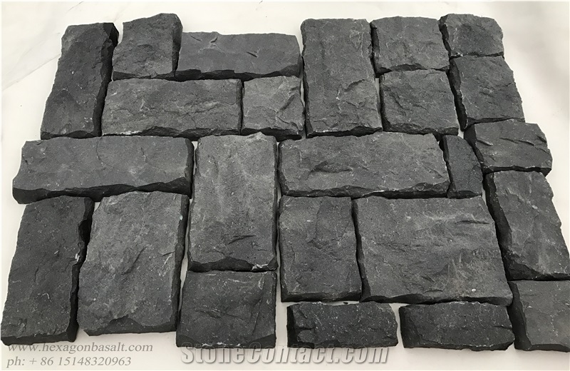 Black Basalt Cube Stone & Pavers