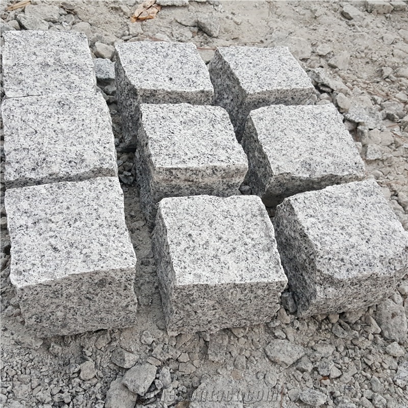 Split Grey Granite Cobblestone Paver Stone Mats