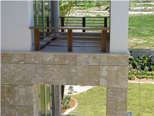 Golden Coral Stone Exterior Wall Application