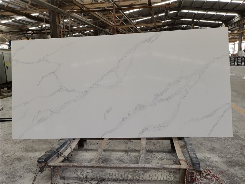 Calacatta Carrara White Quartz Slab
