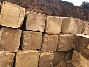 Yellow Wooden Sandstone for Wall Cladding