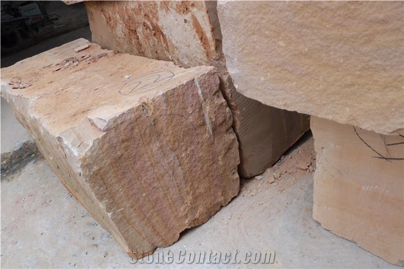 Yellow Wooden Sandstone for Wall Cladding
