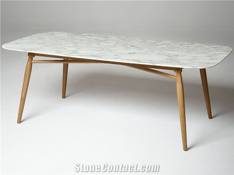Calacatta Carrara White Marble Conference Table Top 10 Seat Design