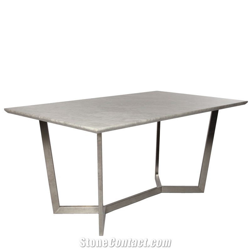 White Marble Rectangle Stone Furniture Table