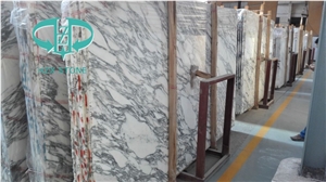 Polished Arabescato White Marble