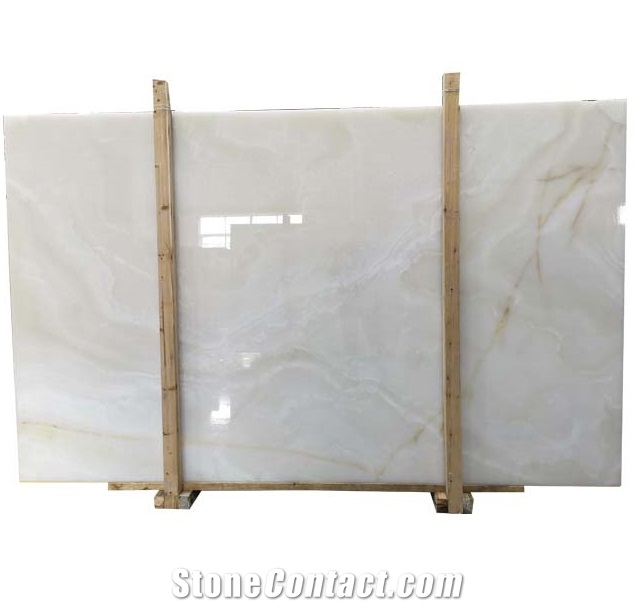 Iran Pure White Color Onyx with 1.6 cm Polished
