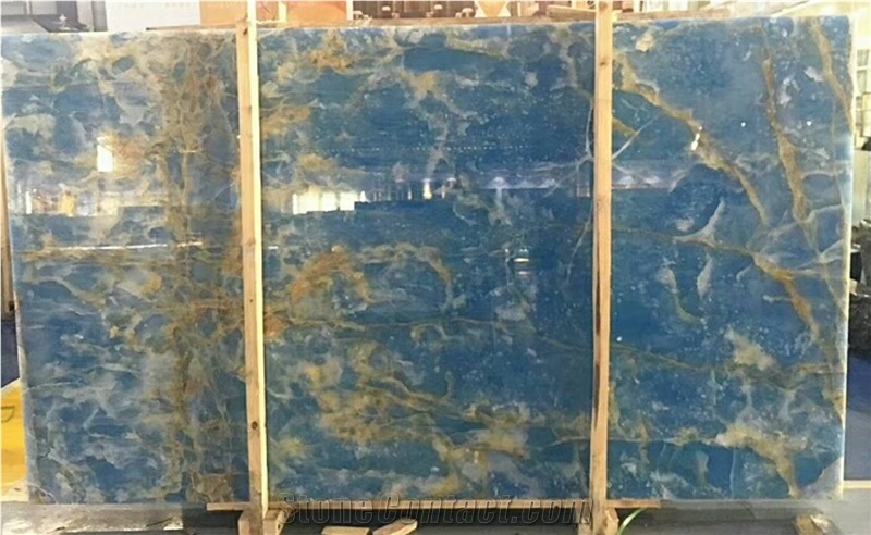 Blue Jade Composite with Pvc Backer Backlit Artificial Onyx Slabs