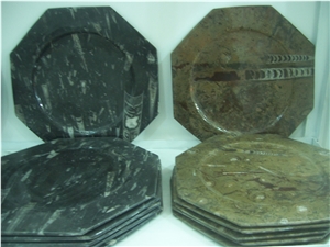 Fossilized Marble Plates and Dishes