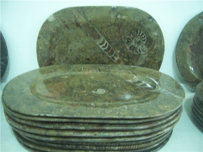 Fossilized Marble Plates and Dishes