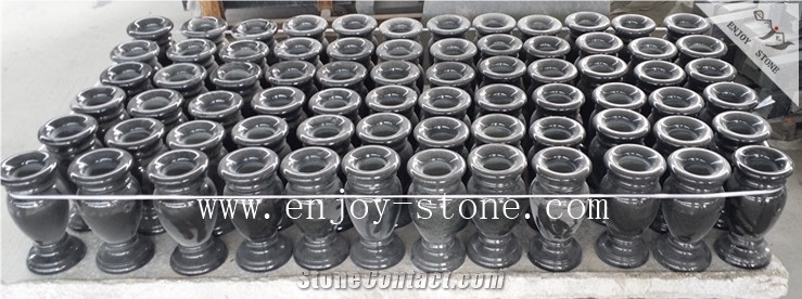 China Black Granite,Polished Stone Vases