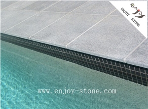 Flamed G684 Black Basalt Pool Coping,Project