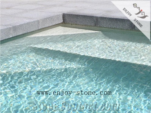 Flamed G684 Black Basalt Pool Coping,Project