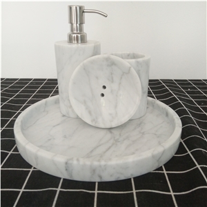 White and Black Marble Bathroom Accessories Sets