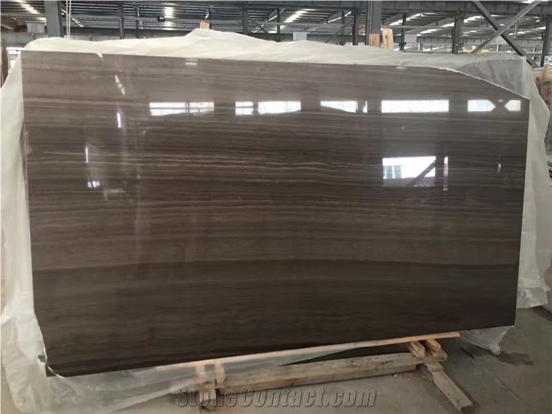 Bookmatched Polished Coffee Wood Vein Marble Slabs
