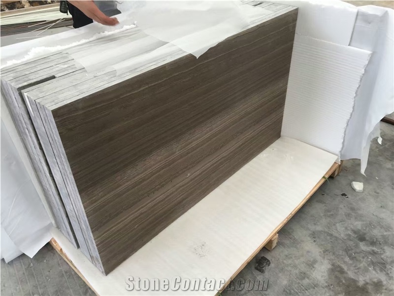 Bookmatched Polished Coffee Wood Vein Marble Tiles