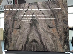 Bookmatched Polished Venice Brown Marble Slabs