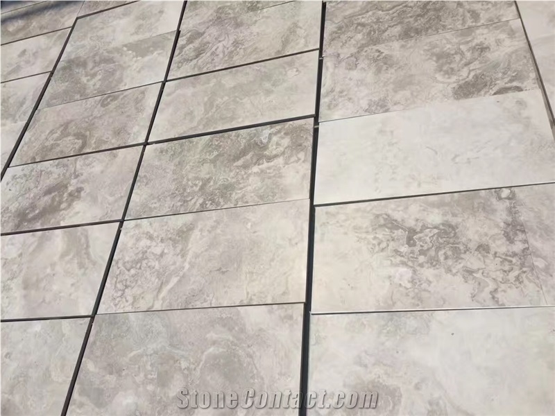 Cross Cut White Wooden Marble Floor Tiles