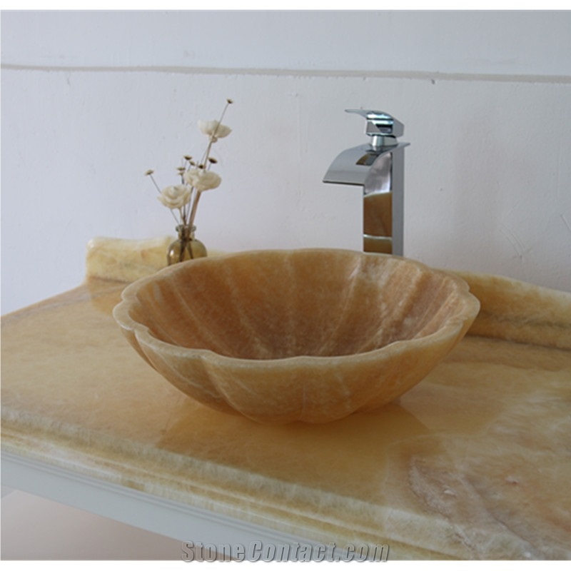 Honey Onyx Wash Basin, Onyx Bathroom Sinks