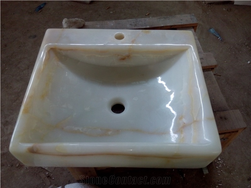 White Onyx Rectangle Sink,Nature Stone Basins