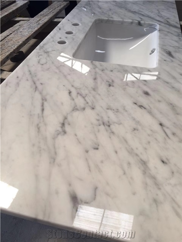 Carrara White Marble Bath Countertop &Vanity