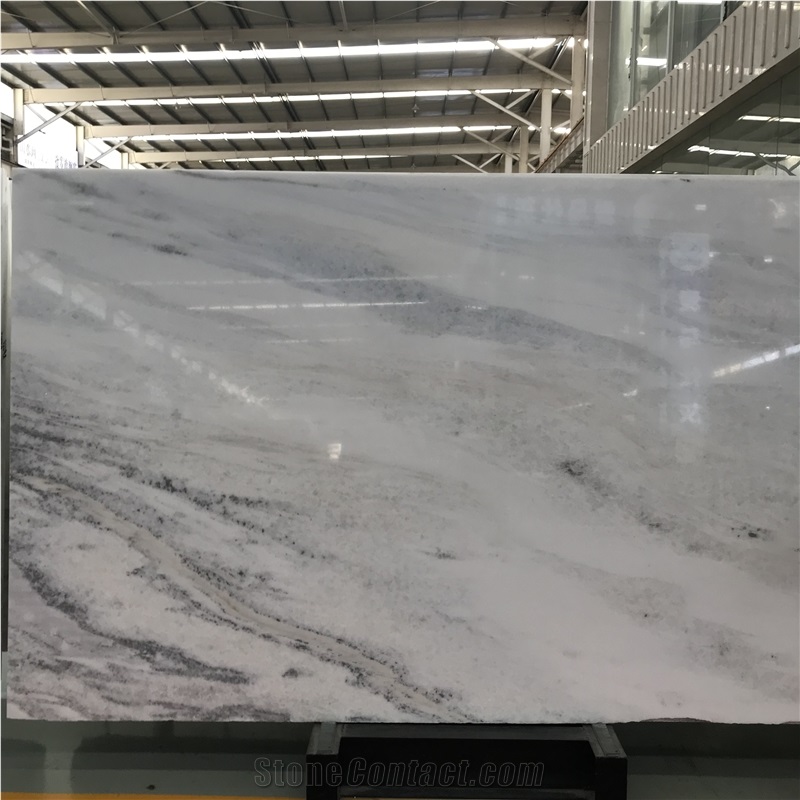 Beautiful White Blue Crystal Marble Slab and Tile