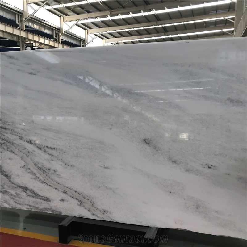 Beautiful White Blue Crystal Marble Slab and Tile