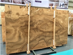 China Royal Wood Grain Brown Marble Slabs