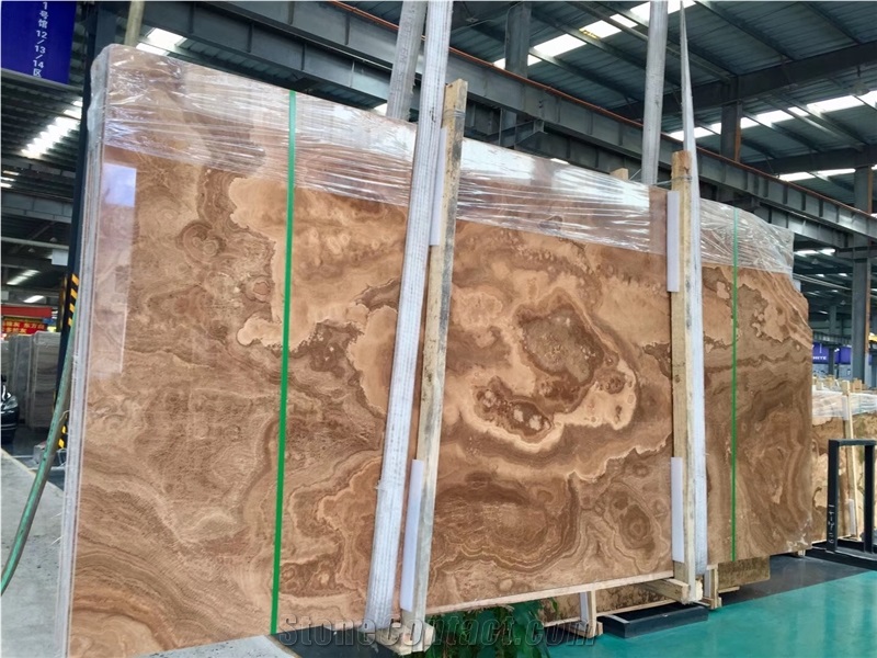China Royal Wood Grain Brown Marble Slabs