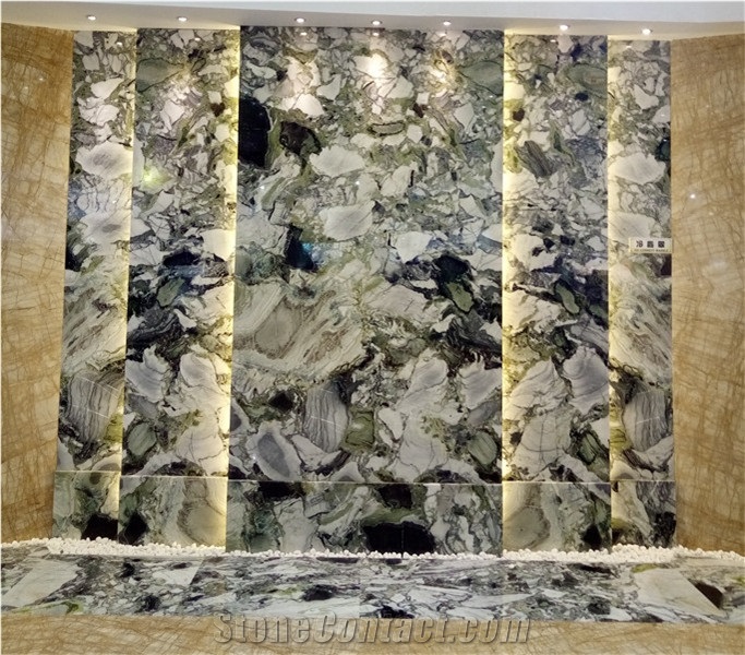 Chinese Ice Connect Marble Slab for Wall and Floor
