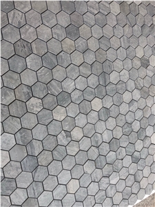 Black Wooden Marble 1" Hexagonal Mosaics For Sale