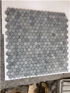 Black Wooden Marble 1" Hexagonal Mosaics For Sale