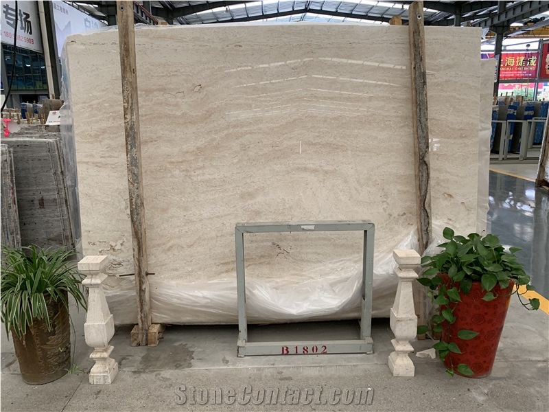 White Travertine Big Slab For Walling And Flooring Cover