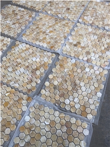 Honey Onxy Hexagon Mosaic Tile